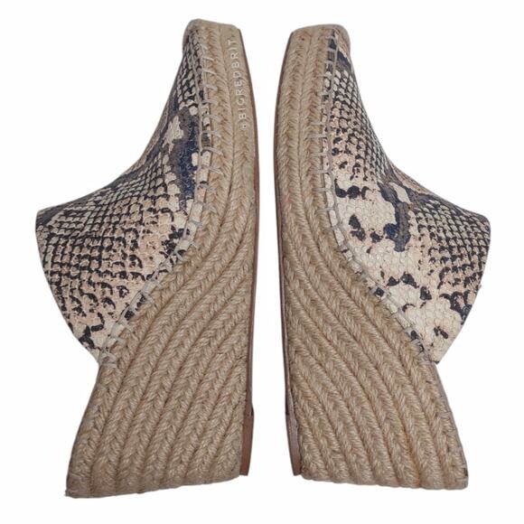 CHARLES DAVID Snakeskin Espadrille Shoes Size 6 Animal Print Leather Clog Wedge - Picture 9 of 15